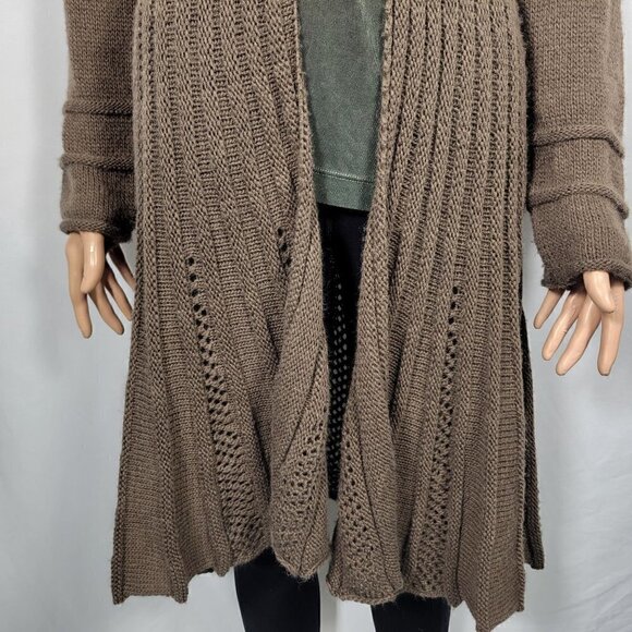 Berretti Women's Made in Italy Wool Blend Long Open Boho Sweater Size Medium - Picture 7 of 16